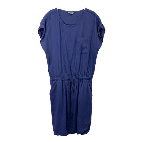 Vince linen‎ blend drawstring waist dress Sz S blue - Picture 1 of 9